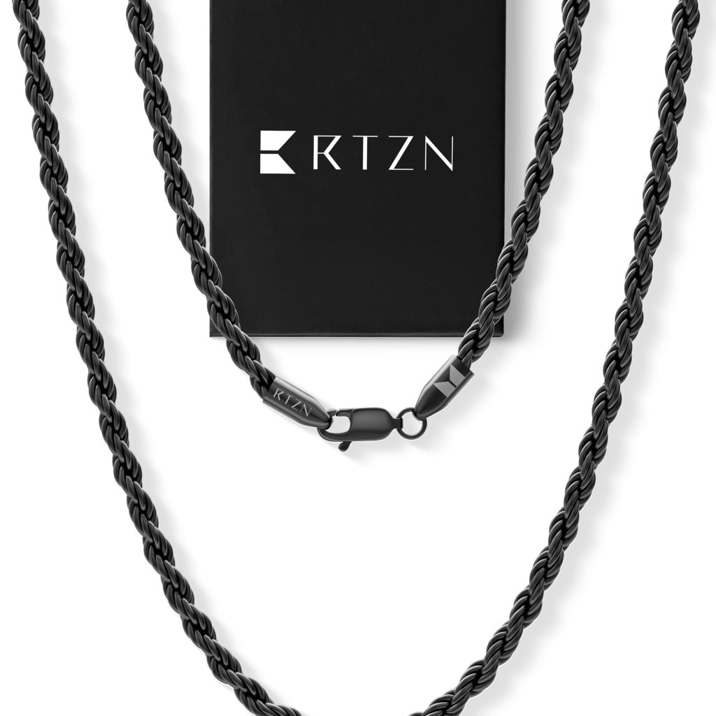 Stainless Steel Rope Chain Necklace Classic Minimal Elegant Men's Jewelry